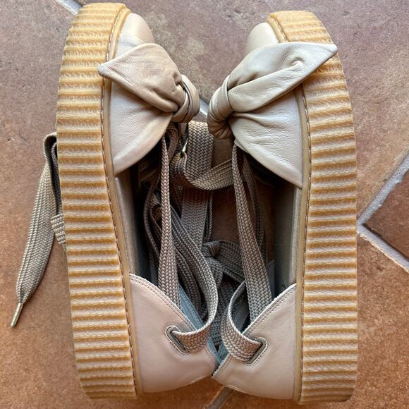 Fenty Puma by Rhianna Beige Bow Ballerina Style Creeper Sandals size 10 - Picture 13 of 16